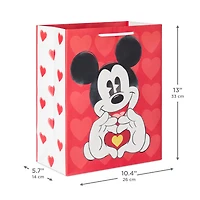 13" Disney Mickey Mouse Heart Hands Large Valentine's Day Gift Bag for only USD 4.49 | Hallmark