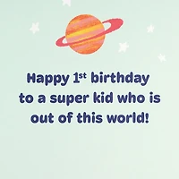 Out of this World First Birthday Card for Grandson With Sticker for only USD 3.99 | Hallmark