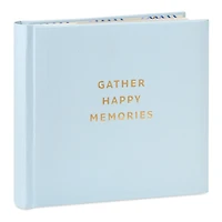 Gather Happy Memories Gold on Light Blue Linen Photo Album for only USD 28.99 | Hallmark