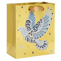 6.5" Floral Dove on Gold Small Holiday Gift Bag for only USD 2.49 | Hallmark