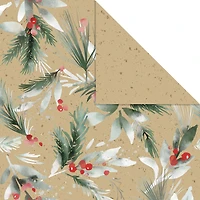 Kraft Greenery/Brown Flecks Holiday Reversible Wrapping Paper Roll, 22.5 sq. ft. for only USD 4.99 | Hallmark