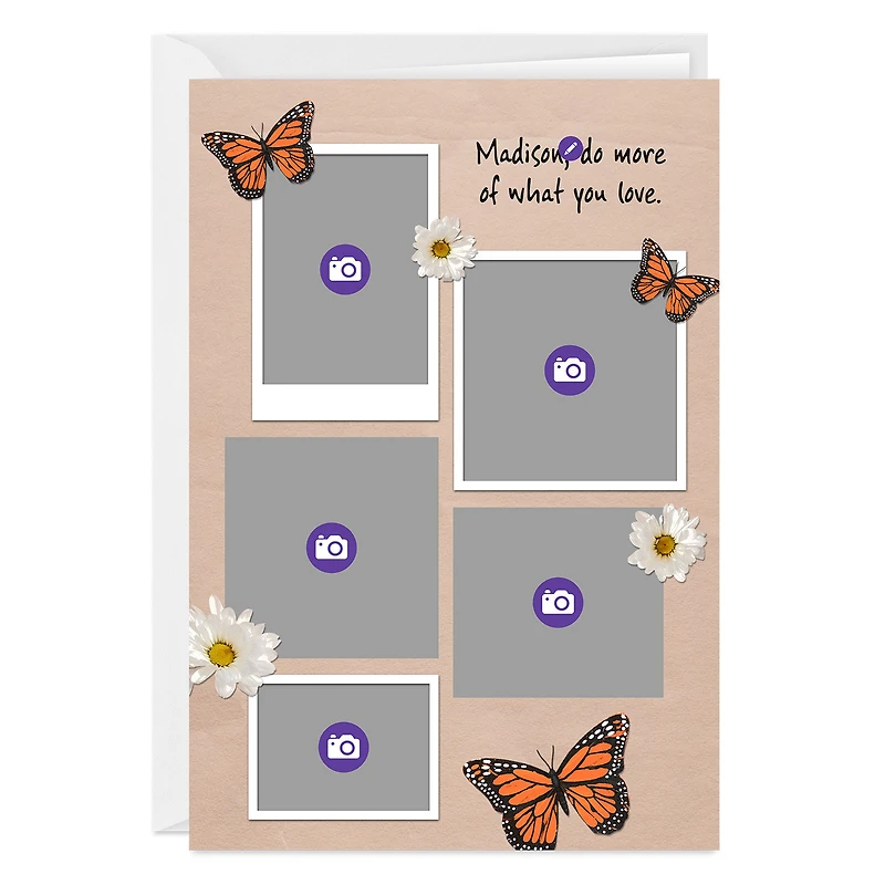 Personalized Butterflies and Daisies Photo Card for only USD 4.99 | Hallmark