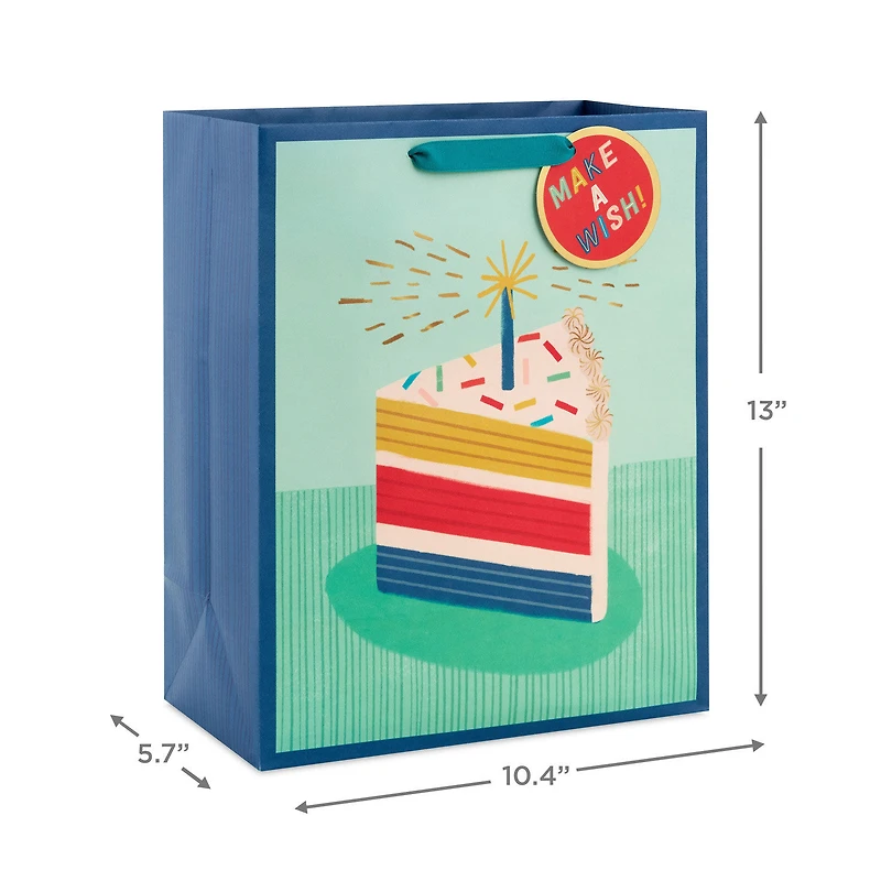 13" Candle and Cake Slice Large Birthday Gift Bag for only USD 4.99 | Hallmark