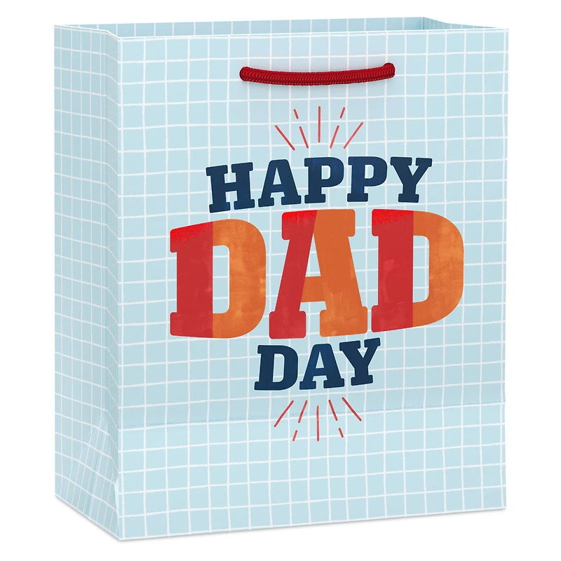 6.5" Happy Dad Day on Blue Grid Small Gift Bag for only USD 2.79 | Hallmark
