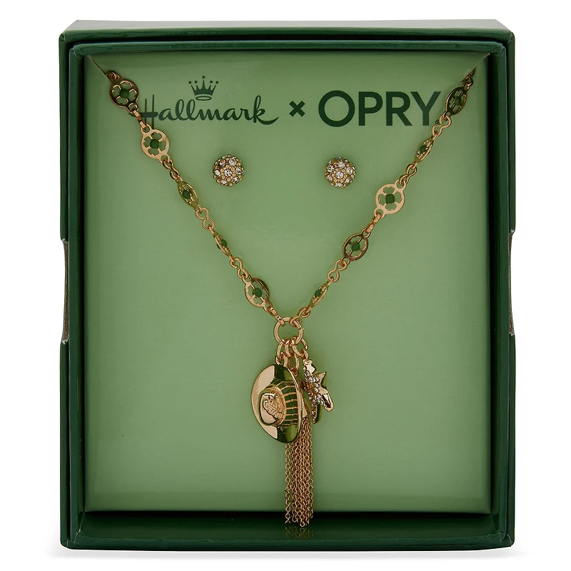 Hallmark x Opry® Sparkly Stud Earrings and Bead Necklace Set for only USD 28.00 | Hallmark