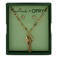Hallmark x Opry® Sparkly Stud Earrings and Bead Necklace Set for only USD 28.00 | Hallmark