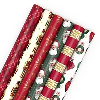 Classic Santa 6-Pack Assorted Christmas Wrapping Paper Roll Bundle, 150 sq. ft. total for only USD 29.99 | Hallmark