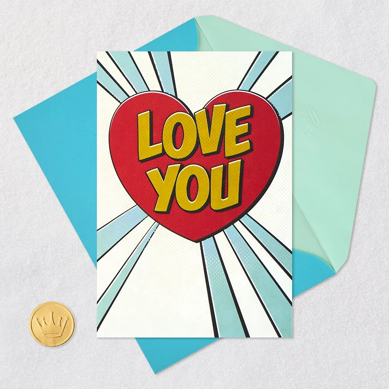 Love You Pop Art Heart Blank Card for only USD 4.99 | Hallmark
