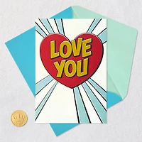 Love You Pop Art Heart Blank Card for only USD 4.99 | Hallmark