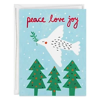 Peace Love Joy Dove and Trees Christmas Card for only USD 3.99 | Hallmark