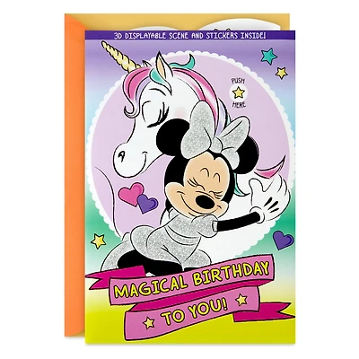 Disney Minnie Mouse and Unicorn Sweet Girl Musical Birthday Card With Stickers and 3D Play Scene for only USD 7.99 | Hallmark