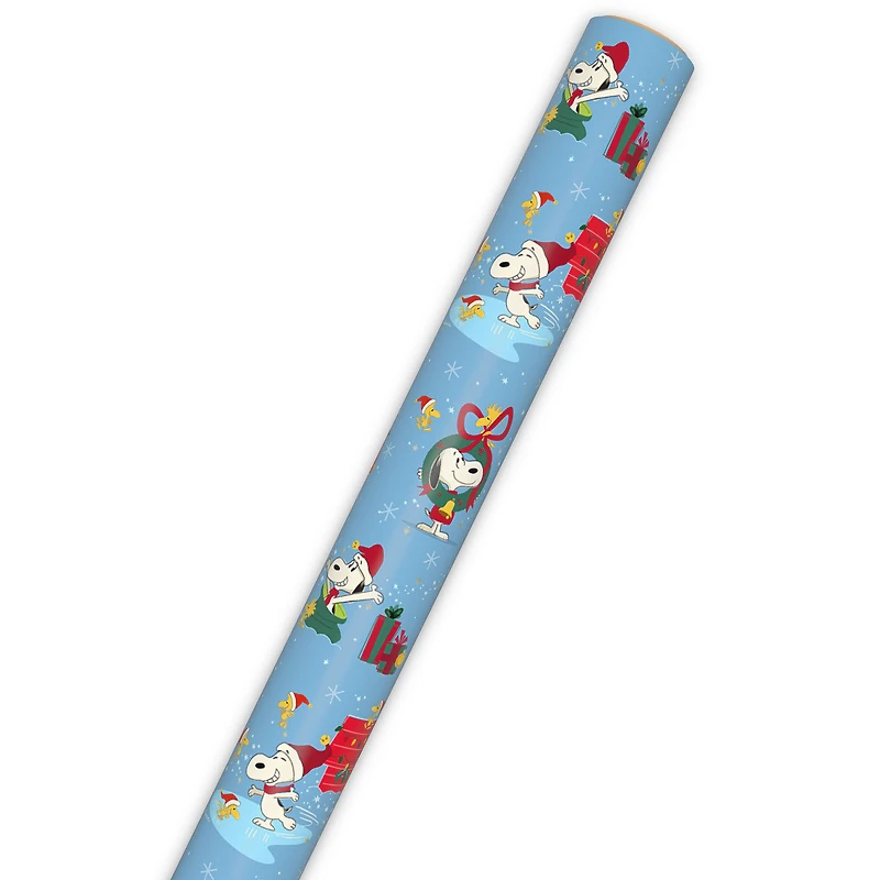 Peanuts® Snoopy and Woodstock on Blue Jumbo Christmas Wrapping Paper Roll, 70 sq. ft. for only USD 9.99 | Hallmark