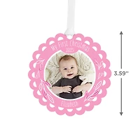 Baby's First Christmas Scalloped Metal Personalized Ornament