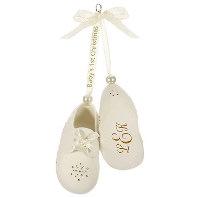 Baby’s First Christmas Monogram Booties Porcelain Personalized Ornament, Custom Text for only USD 34.99 | Hallmark