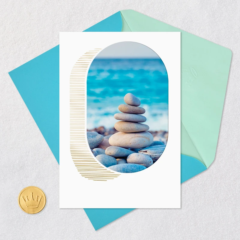 Stacked Stones on the Beach Blank Card for only USD 3.99 | Hallmark