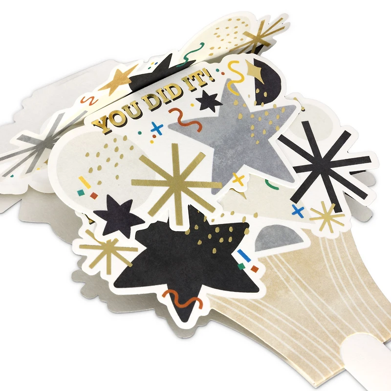 Confetti and Stars Bouquet Paper Craft Pop-Up Graduation Card With Motion for only USD 5.99 | Hallmark