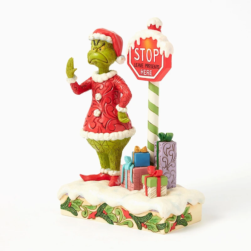 Jim Shore Grinch by Light-Up Stop Sign Figurine, 9.3" for only USD 94.99 | Hallmark