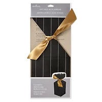 Gold Pinstripe on Black Vertical Treat Box With Ribbon Tie for only USD 3.99 | Hallmark
