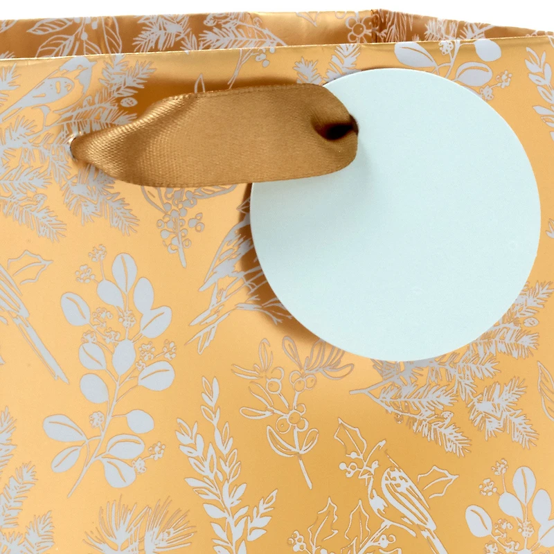 6.5" Birds and Branches Metallic Gold Small Holiday Gift Bag for only USD 3.49 | Hallmark