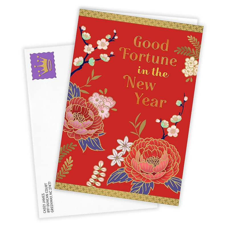 Good Fortune Floral Custom Lunar New Year Card for only USD 4.99 | Hallmark