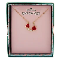 Kentucky Roses Gold Metal Necklace With Crystal Horseshoe and Roses Pendant for only USD 20.00 | Hallmark