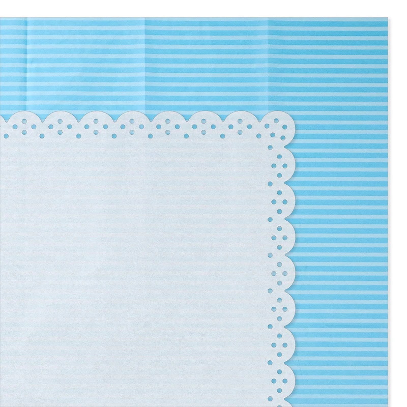 Blue Stripes and White Lace-Edged 2-Pack Tissue Paper, 4 sheets total for only USD 4.49 | Hallmark