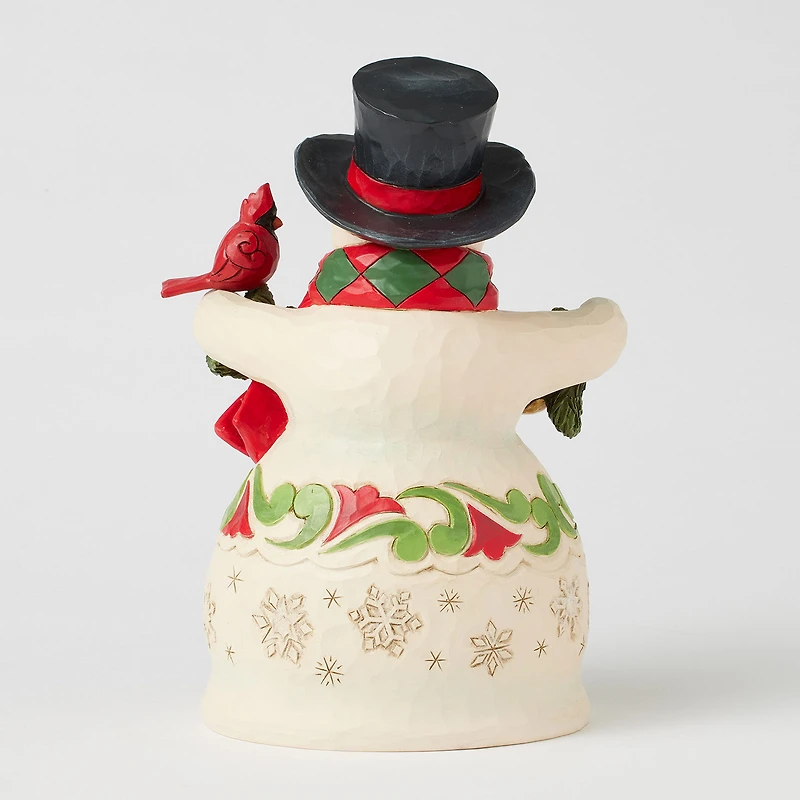 Jim Shore Heartwood Creek Snowman With Garland and Cardinal Figurine, 8.75" for only USD 69.99 | Hallmark