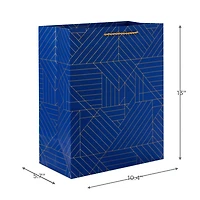 13" Gold Geometric on Navy Blue Large Gift Bag for only USD 4.99 | Hallmark
