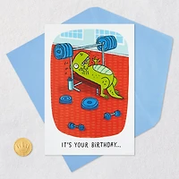 Don't Lift a Finger Dinosaur at Gym Funny Birthday Card for only USD 3.99 | Hallmark