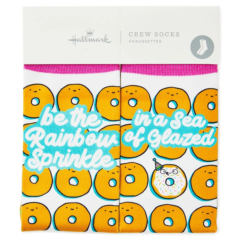 Rainbow Sprinkle Donuts Fun Crew Socks for only USD 12.99 | Hallmark