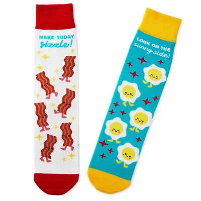 Bacon and Eggs Better Together Funny Crew Socks for only USD 12.99 | Hallmark