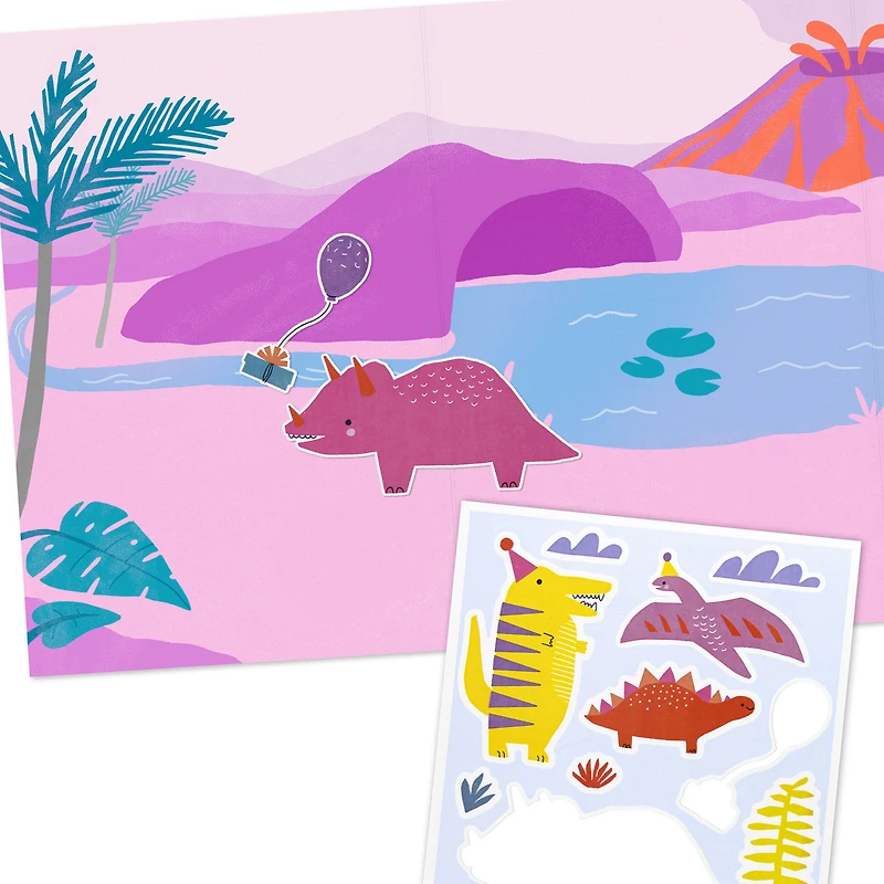 Dino-mite Kid Birthday Card With Stickers for only USD 4.99 | Hallmark
