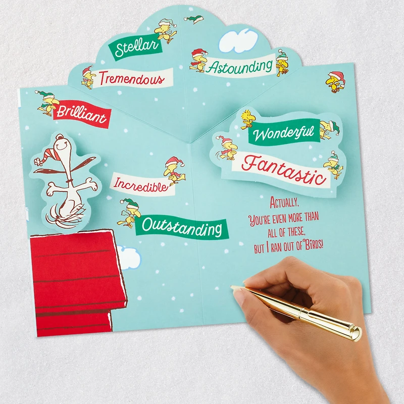 Peanuts® Snoopy and Woodstock You're Awesome and Amazing Funny Pop-Up Christmas Card for only USD 6.59 | Hallmark