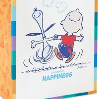 9.6" Peanuts® 75th Anniversary Happy Dance Medium Gift Bag for only USD 3.49 | Hallmark