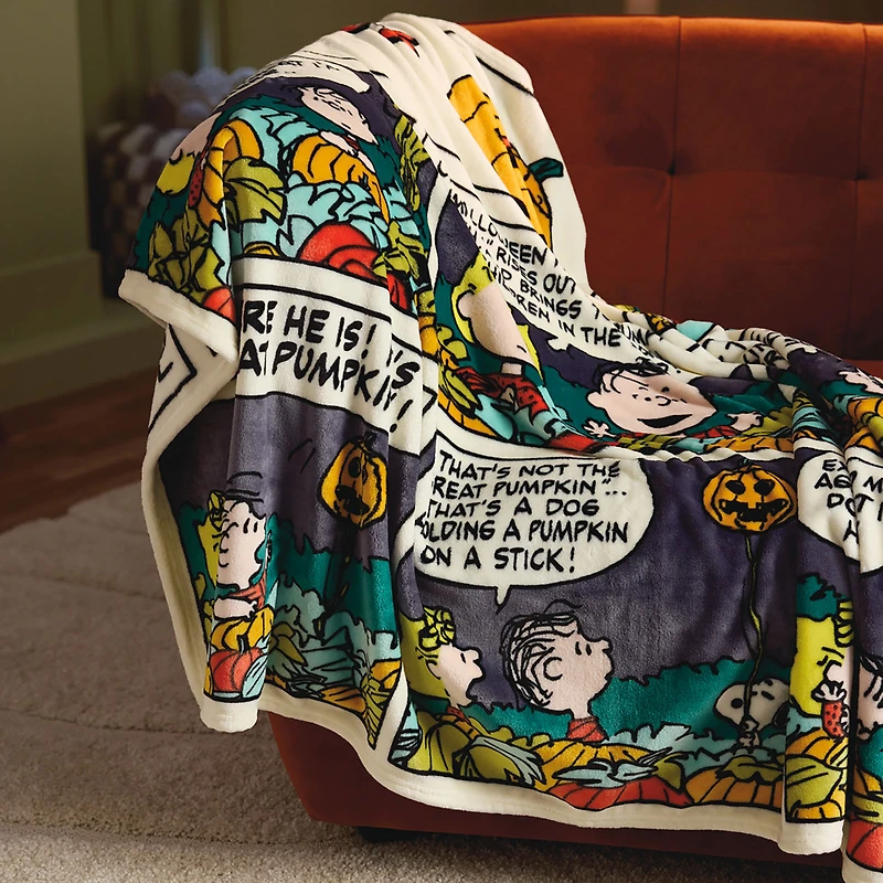 Peanuts® Great Pumpkin Comic Strip Throw Blanket, 60x50 for only USD 43.99 | Hallmark