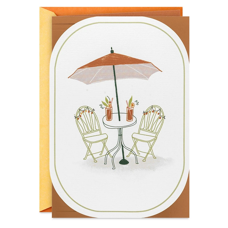 Bistro Table and Chairs With Umbrella Blank Card for only USD 4.59 | Hallmark