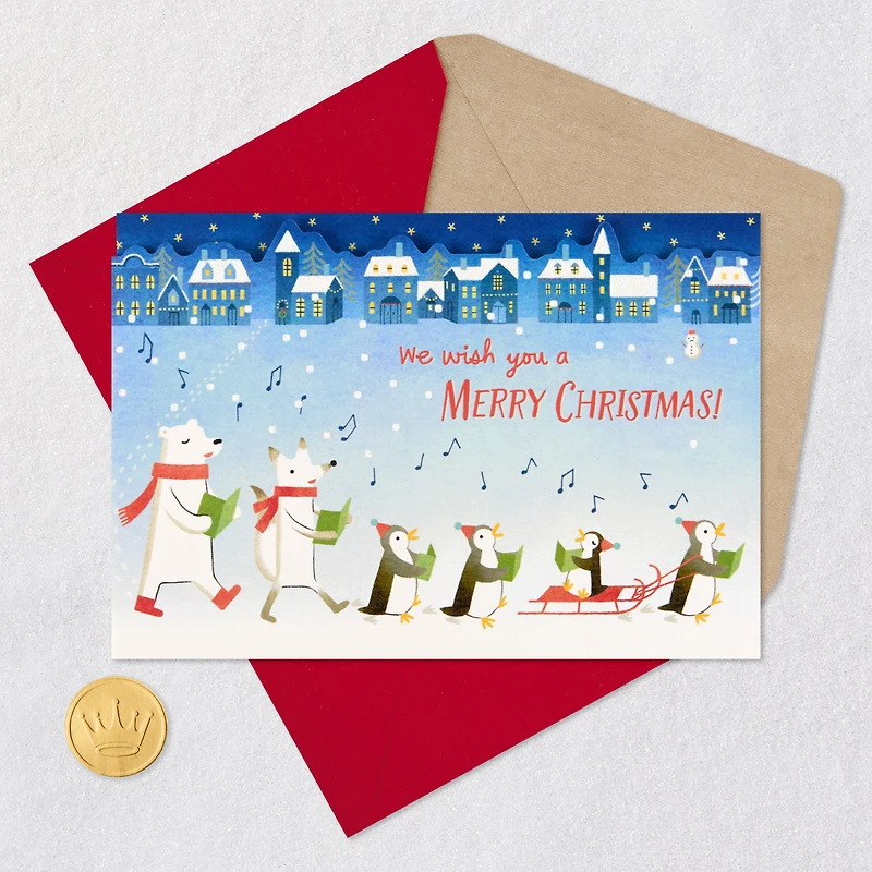 Penguin and Polar Bear Carolers Pop-Up Christmas Card for only USD 6.99 | Hallmark