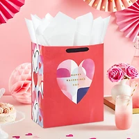 13" Abstract Heart on Red Large Valentine's Day Gift Bag With Tissue Paper for only USD 8.49 | Hallmark