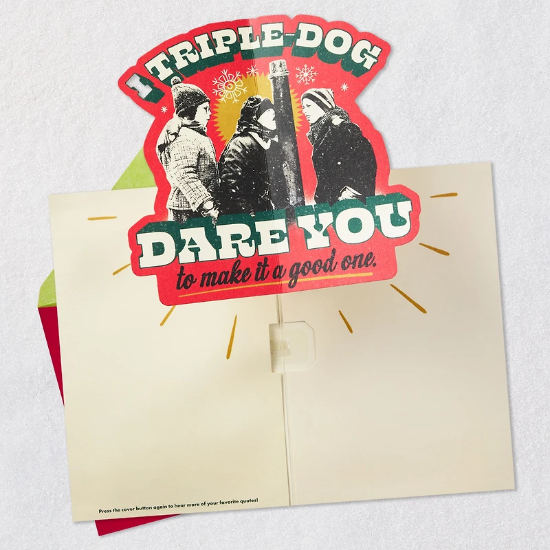 A Christmas Story™ Triple-Dog Dare You Funny Pop-Up Christmas Card With Sound and Light for only USD 10.99 | Hallmark
