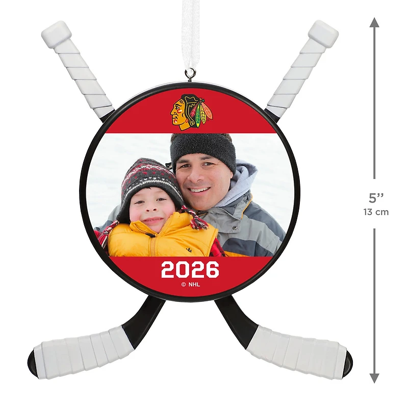 NHL Chicago Blackhawks® Hockey Personalized Ornament, Custom Photo and Text for only USD 30.99 | Hallmark
