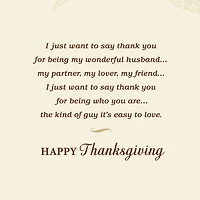 My Partner and Friend Thanksgiving Card for Husband for only USD 3.59 | Hallmark