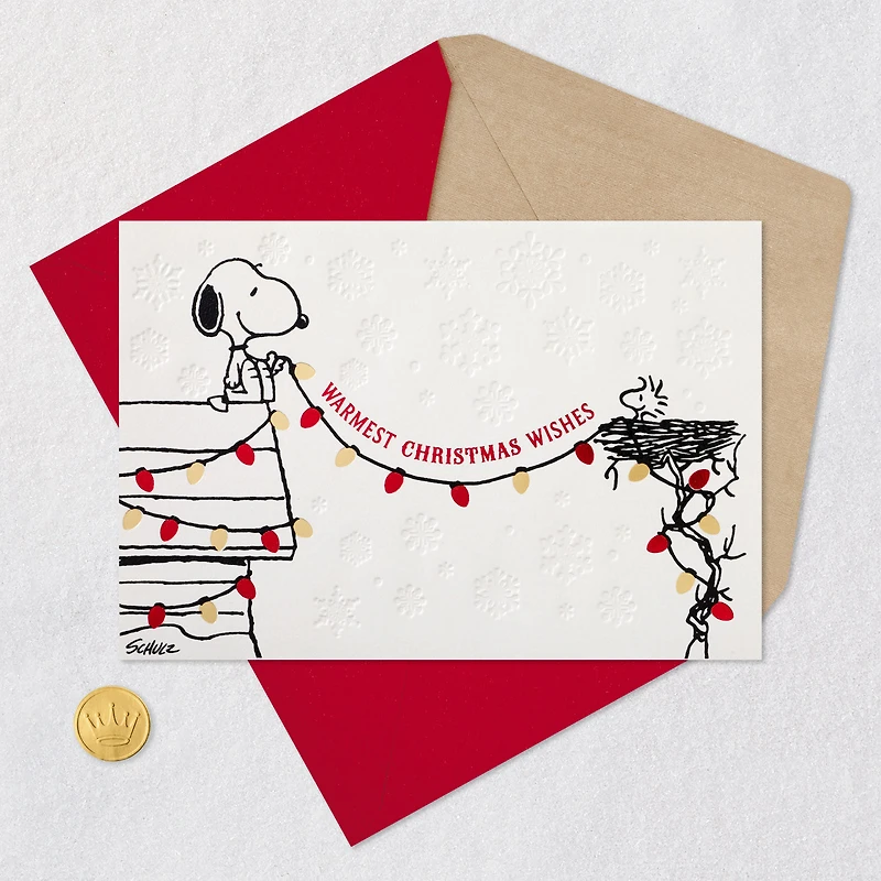 Peanuts® Snoopy and Woodstock Warm Wishes Christmas Card for only USD 5.99 | Hallmark