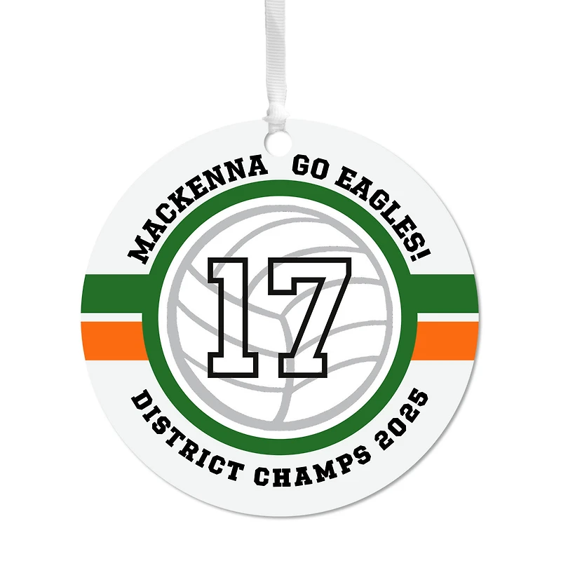 Volleyball Round Metal Personalized Ornament, Custom Text for only USD 17.99 | Hallmark