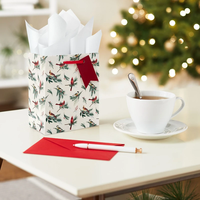6.5" Winter Birds on Cream Small Christmas Gift Bag for only USD 2.49 | Hallmark