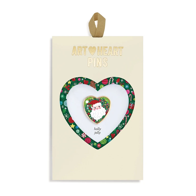 Demdaco Holly Jolly Santa Art Heart Pin for only USD 7.99 | Hallmark