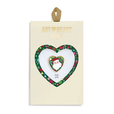 Demdaco Holly Jolly Santa Art Heart Pin for only USD 7.99 | Hallmark