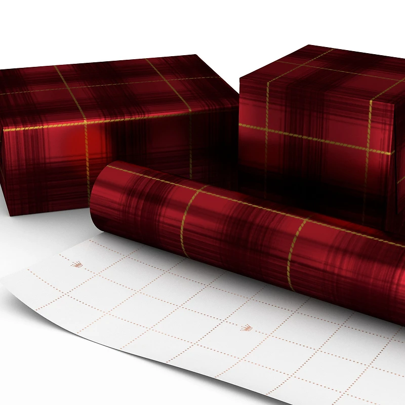 Red and Black Plaid Foil Holiday Wrapping Paper Roll, 22.5 sq. ft. for only USD 4.99 | Hallmark