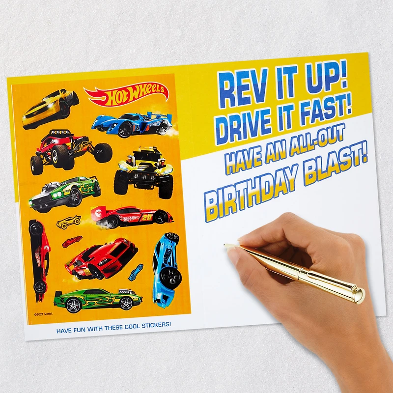 Mattel Hot Wheels™ Rev It Up Birthday Card With Stickers for only USD 4.59 | Hallmark