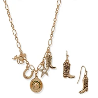 Hallmark x Opry® Crystal and Gold-Tone Drop Earrings and Charm Necklace Set for only USD 28.00 | Hallmark