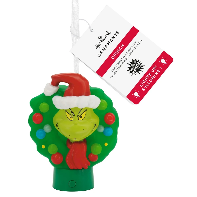 Dr. Seuss's How the Grinch Stole Christmas!™ Grinch in Wreath Hallmark Ornament With Light for only USD 14.99 | Hallmark